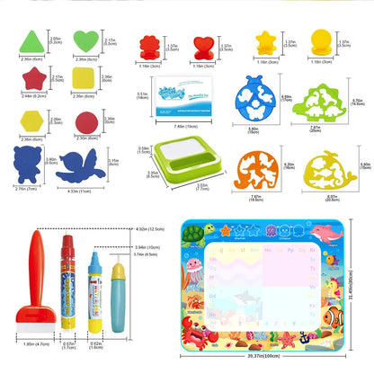 100x80CM Magic Water Drawing Mat – Reusable Doodle Board Montessori Educational Toy for Kids