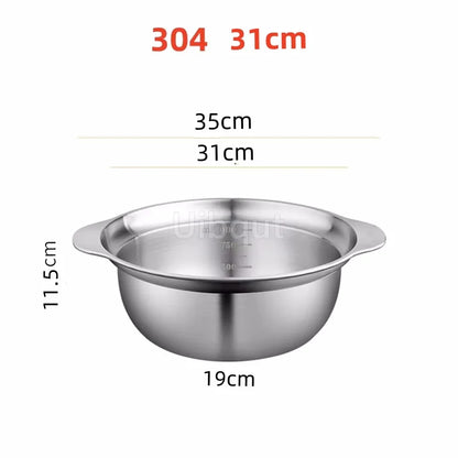 304 Stainless Steel Vegetable Washing Basin & Strainer – Multi-Purpose Rice Washer, Fruit Filter, Kitchen Drain Basket