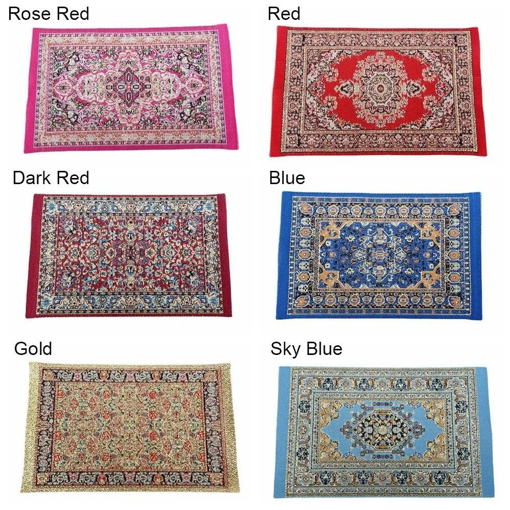 1:12 Scale Turkish Style Miniature Dollhouse Carpet – Floor Covering for Playing House & Doll Accessories