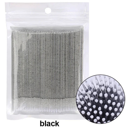 100PCS Eyelash Cleaning Brushes – Micro Cotton Swabs for Lash Extensions & Makeup Removal
