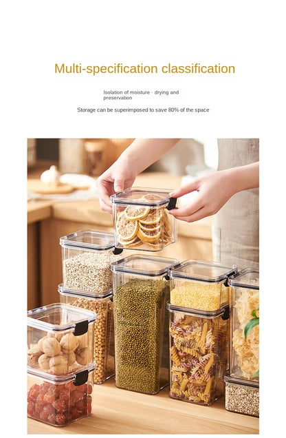 1PC Airtight Sealed Storage Jar – Plastic Grain, Pasta & Seasoning Container | Moisture-Proof Kitchen Organizer Box