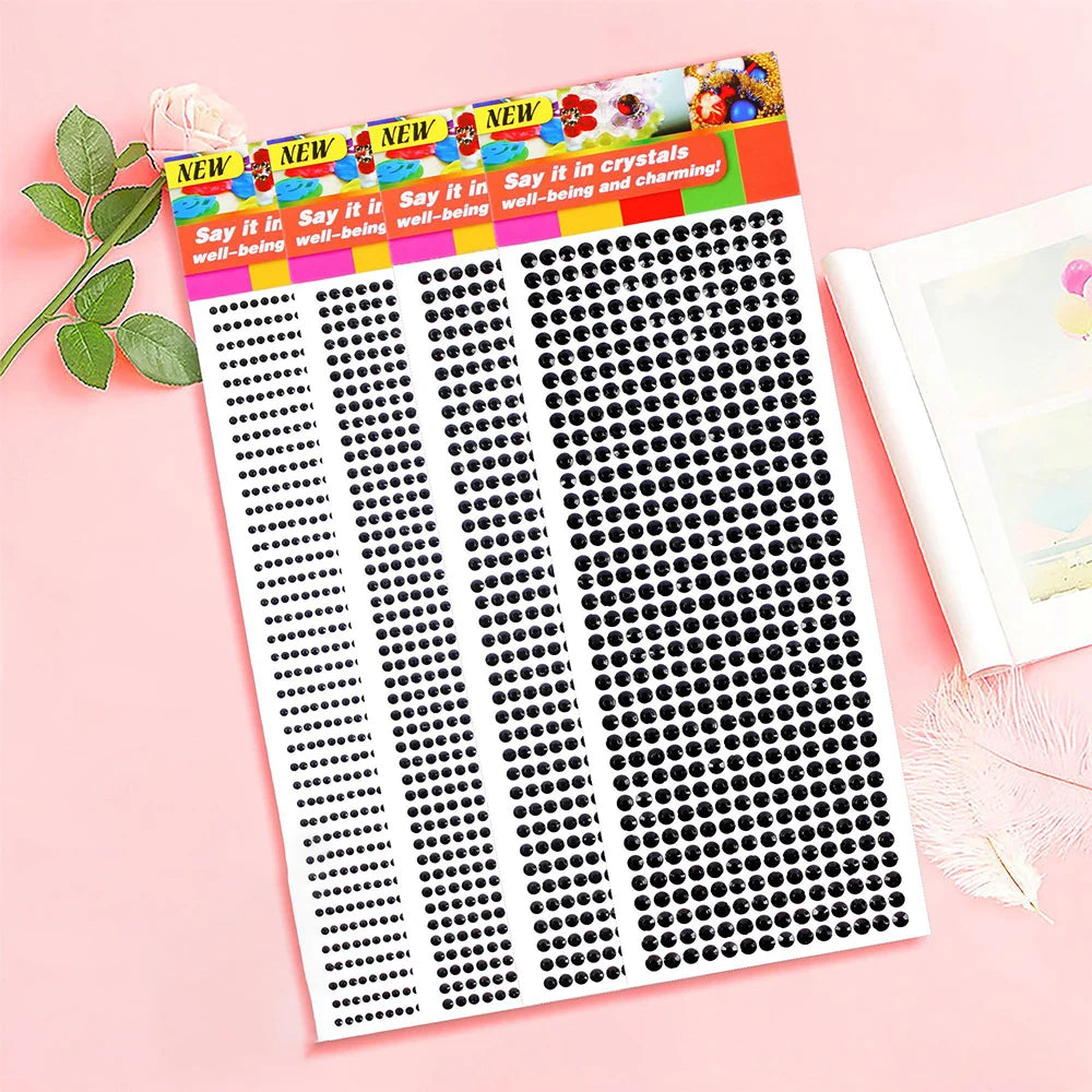 1040/900/504Pcs Acrylic Drill DIY Crystal Rhinestone Self-Adhesive Stickers for Phone Cases, Cards, and Crafts
