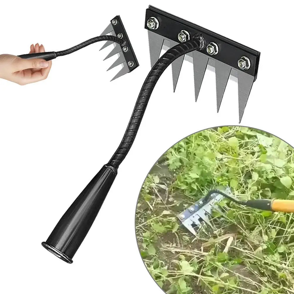 Carbon Steel Garden Weeding Rake – 5/6/7/8 Teeth Soil Loosening & Weed Removal Tool for Farm, Garden & Landscaping
