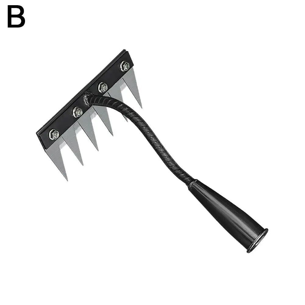 Carbon Steel Garden Weeding Rake – 5/6/7/8 Teeth Soil Loosening & Weed Removal Tool for Farm, Garden & Landscaping